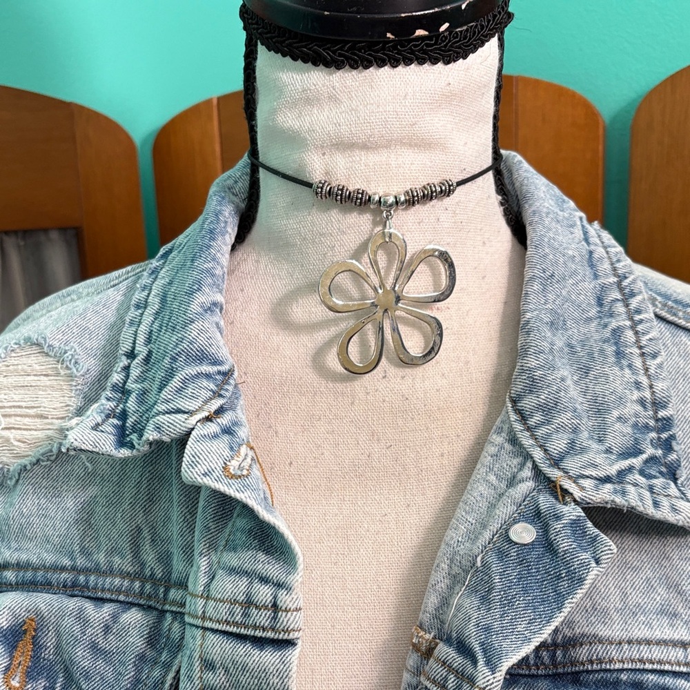 Malibleu Jeans Classic Light Blue Distressed Jean Jacket - Picture 3 of 16